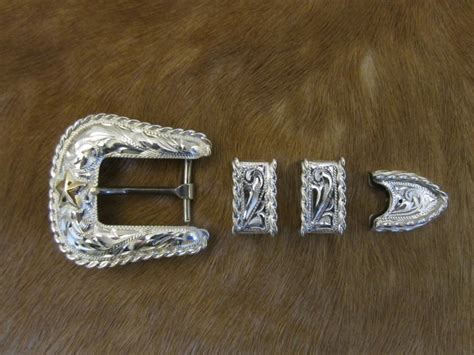 Sterling Silver Buckle Set With K Texas Star Fritch Brothers