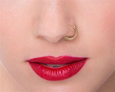 Gold Nose Ring Indian Nose Ring Nose Hoop 18 Gauge Nose Ring Nose