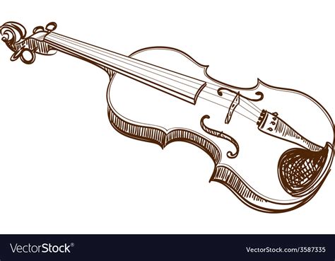 Violin line art Royalty Free Vector Image - VectorStock