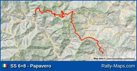 SS 6 8 Papavero Stage Map Rallye Sanremo 2005 CIAR Rally Maps