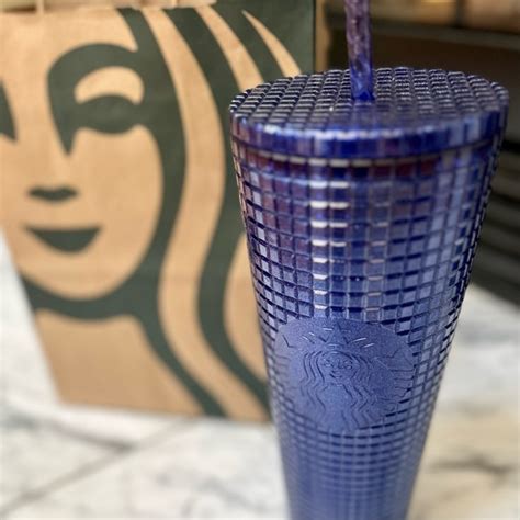 Starbucks Dining 223 Starbucks Cobalt Blue Pearl Glitter Grid