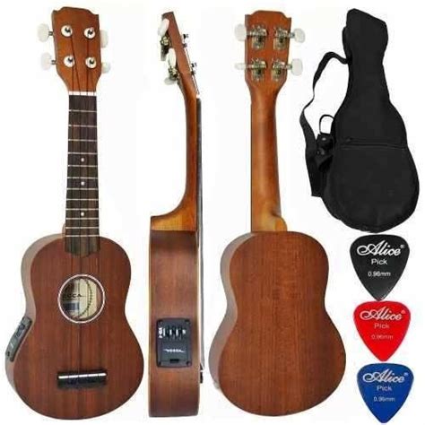 Kit Ukulele Vogga Soprano Eletroac Stico Completo Vuk Submarino