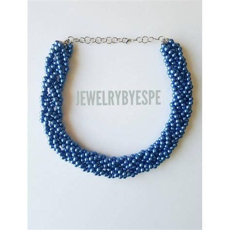 Blue Necklace Beaded Necklace Necklaces Strand Braids Cobalt Blue