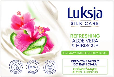 LUKSJA Silk Care mydło w kostce kremowe odświeżające Aloes i