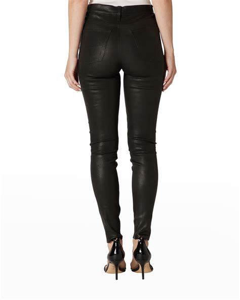 Hudson Barbara High Rise Super Skinny Leather Pants Neiman Marcus