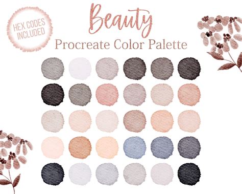 Nude Procreate Bundle Beige Palette Bright Tones Neutral Color Etsy