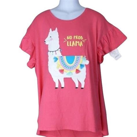 Girls Coral Top W Llama No Prob Llama Xl Nwt Ebay