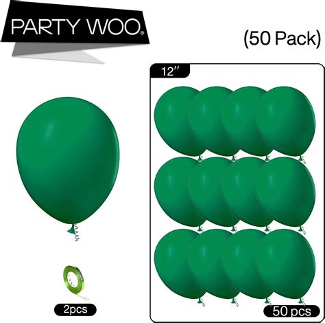 Buy Partywoo Retro Green Balloons 50 Pcs 12 Inch Verdant Green