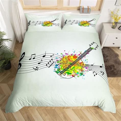 Housse De Couette X Note De Musique Guitare Parure De Lit D Note