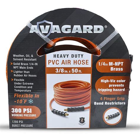 Avagard 3 8 Pvc Air Hose With Brass 1 4 Npt Industrial Fitting Thebluehose