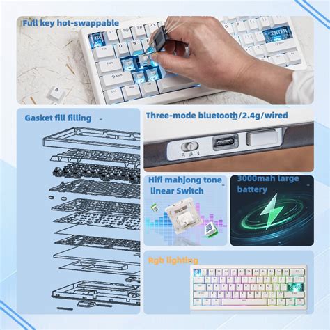 Cidoo Qk Three Mode Mechanical Keyboard Via Qmk Wireless G Bluetooth Rgb Backlight Hot