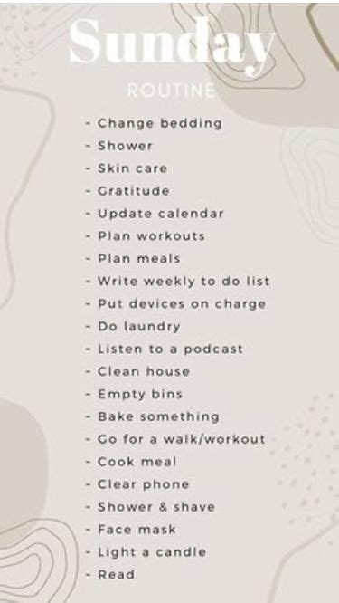 Sunday routine – Artofit