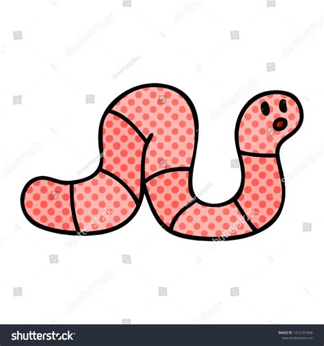 Comic Book Style Quirky Cartoon Worm Stock Vector Royalty Free