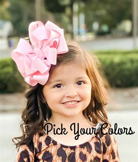 Girls Hair Bows Layered Hairbows Toddler Bows Girls Headband With