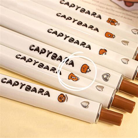 Pcs Cute Cartoon Capybara Gel Pens Kawaii Pressing Neutral Pen Quick