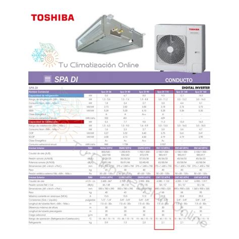 Comprar Conjunto Aire Acondicionado Conductos Toshiba Spa Di