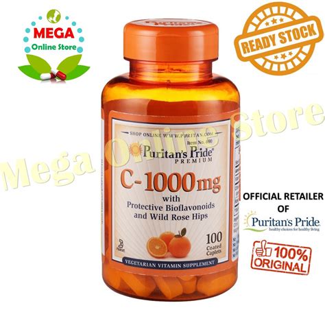 Jual Puritan Pride Vitamin C 1000 With Bioflavonoids Dan Rose Hips 100 Caplets Shopee Indonesia