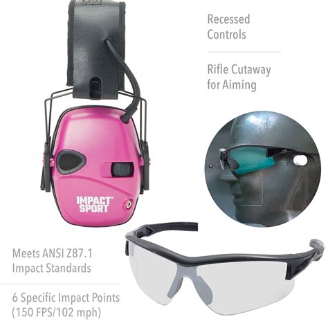 Howard Leight Impact Sport Women's Earmuff & Shooters Glasses Bundle