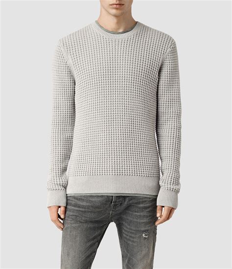 Allsaints Kargg Crew Jumper In Gray For Men Lyst