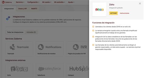 Instrucciones De Configuraci N De La Pbx Vitual De Zadarma Y Zoho Crm