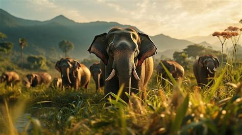 Premium AI Image | elephants in the forest