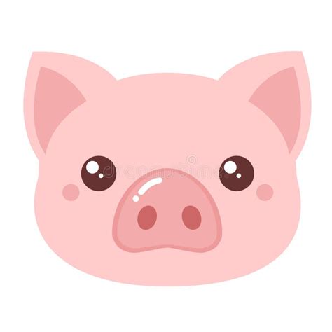 Ilustraci N Vectorial De Una Cara De Cerdo De Dibujos Animados Con Una