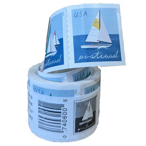 Sailboats Postcard Rate Usps Postage Stamps Coil Of Us Postal