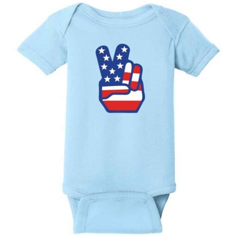 American Flag Peace Hands Baby One Piece Patriotic T Shirtspeace T