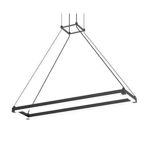 Sonneman Lighting Stix Rectangle Satin Black 30 Inch LED Pendant