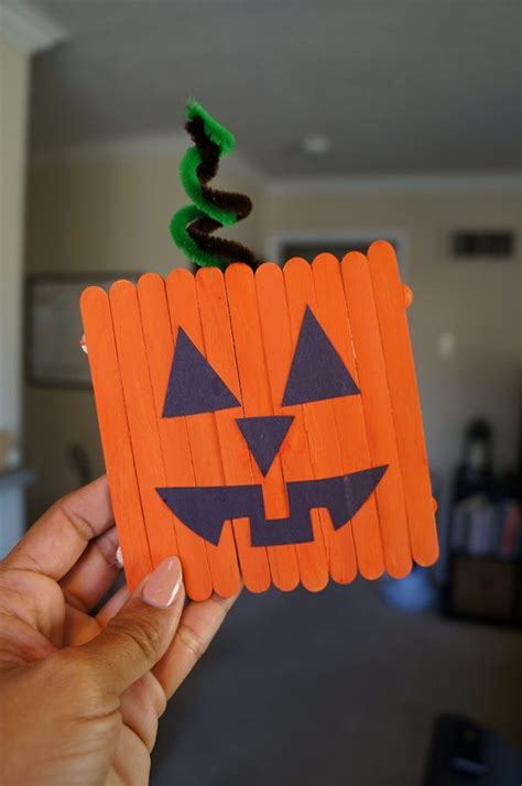 Halloween Popsicle Stick Pumpkins Craft A Fun Jack O Lantern Project