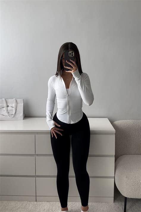 Long Sleeve Zip Up Top Black Curated On Ltk Outfits With Leggings