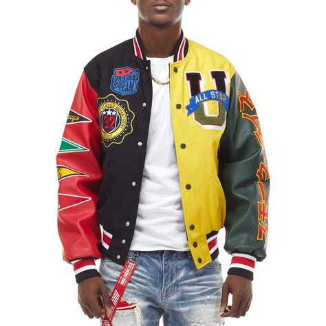 color block  star varsity jacket