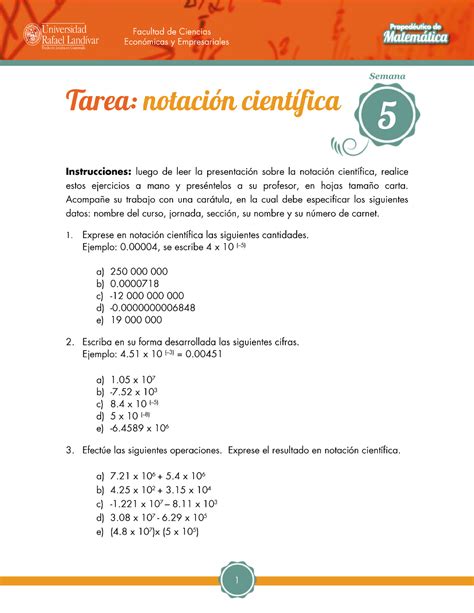 Tarea Notación científica copia Matemática I Semana Studocu