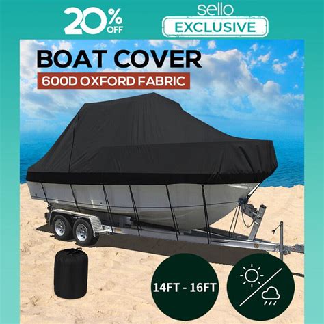 14-16 FT Boat Cover Trailerable Weatherproof 600D Jumbo Marine Heavy Duty DESCRIPTION Cover your ...