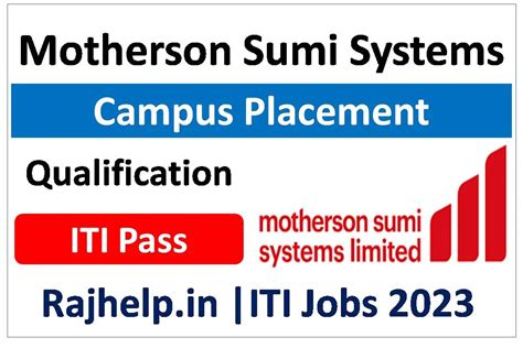 Motherson Sumi Recruitment Iti Campus Placement Raj Help