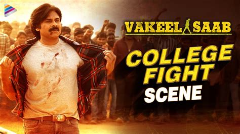 Vakeel Saab Movie College Fight Scene Pawan Kalyan Shruti Haasan