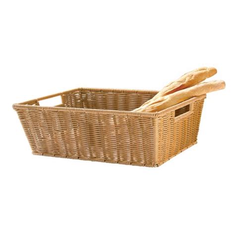 Heavy Duty Polypropylene Rattan Basket Rectangular 60x40x18 H Cm