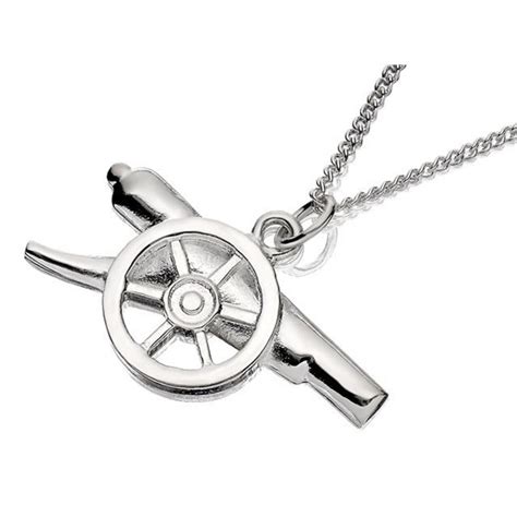 Silver Arsenal FC Cannon Necklace - J2307 | F.Hinds Jewellers