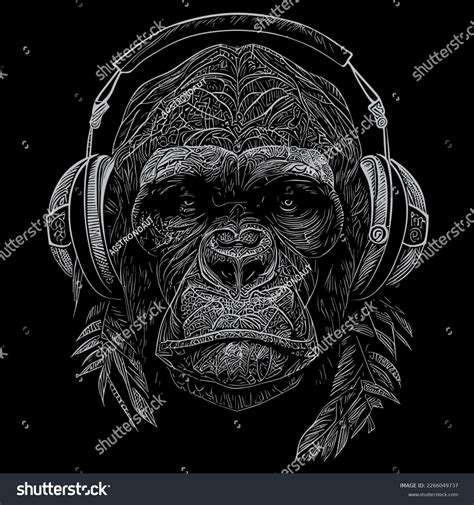 65 Gorilla Wearing Headphones Images Stock Photos And Vectors Shutterstock