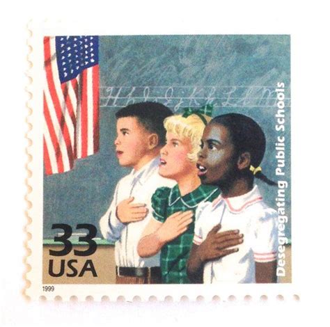 5 Vintage Classroom Postage Stamps Elementary School Students Stamps