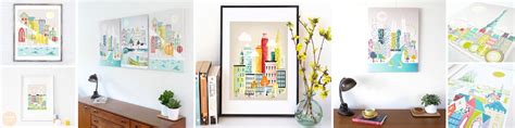 Laura Amiss Prints Canvas Art Illustration Skylines by lauraamiss