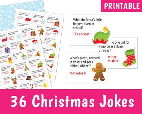 PRINTABLE Christmas Jokes 36 Christmas Cracker Jokes | Etsy