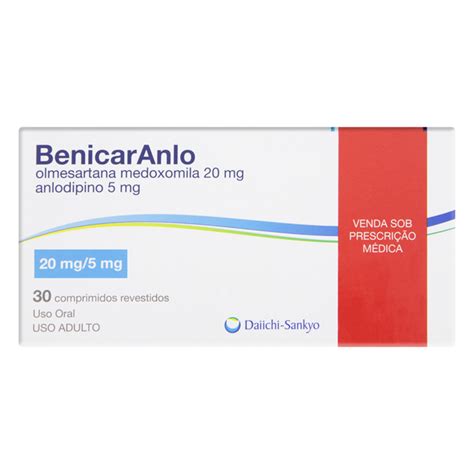 Benicar Anlo 20mg 5mg C30 Comprimidos Revestidos Daiichi Sankyo Brasi