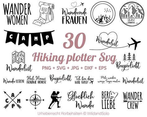 30 Plotterdatei Wandern Wanderlust Deutsche Plotterdatei Etsy De