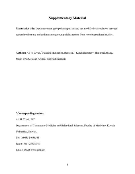 Pdf Leptin Receptor Gene Polymorphisms And Sex Modify The Association