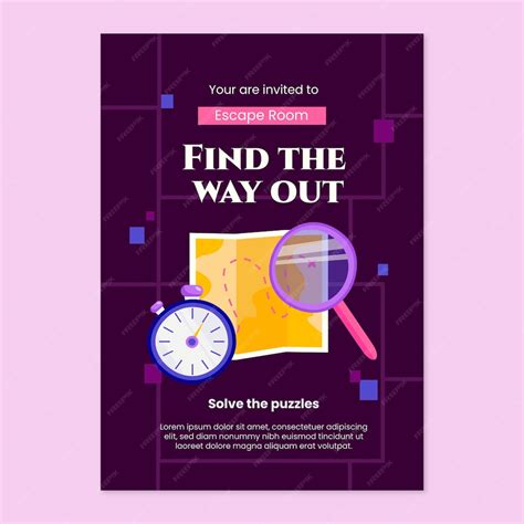 Free Vector Hand Drawn Escape Room Invitation