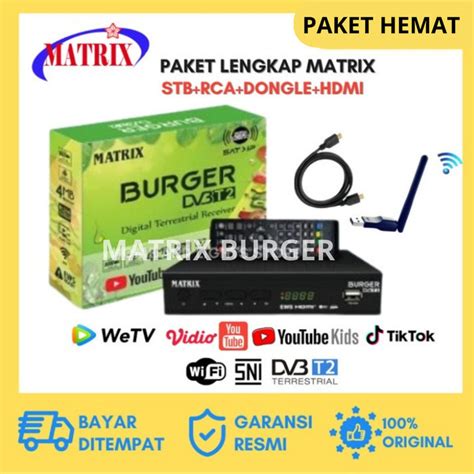 Jual Paket Combo Set Top Box Matrix Burger Penerima Sinyal Tv Digital