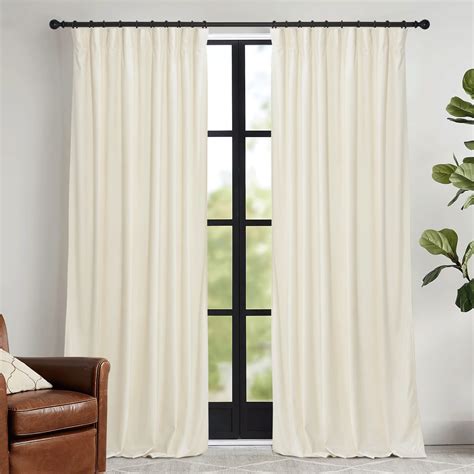 Amazon Ryb Home Cream Velvet Curtains Inch Light Dimming White