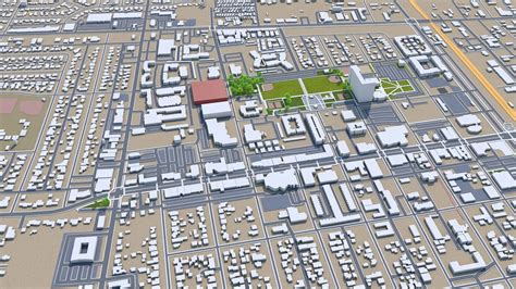 Lancaster City California 3D Model - FlippedNormals