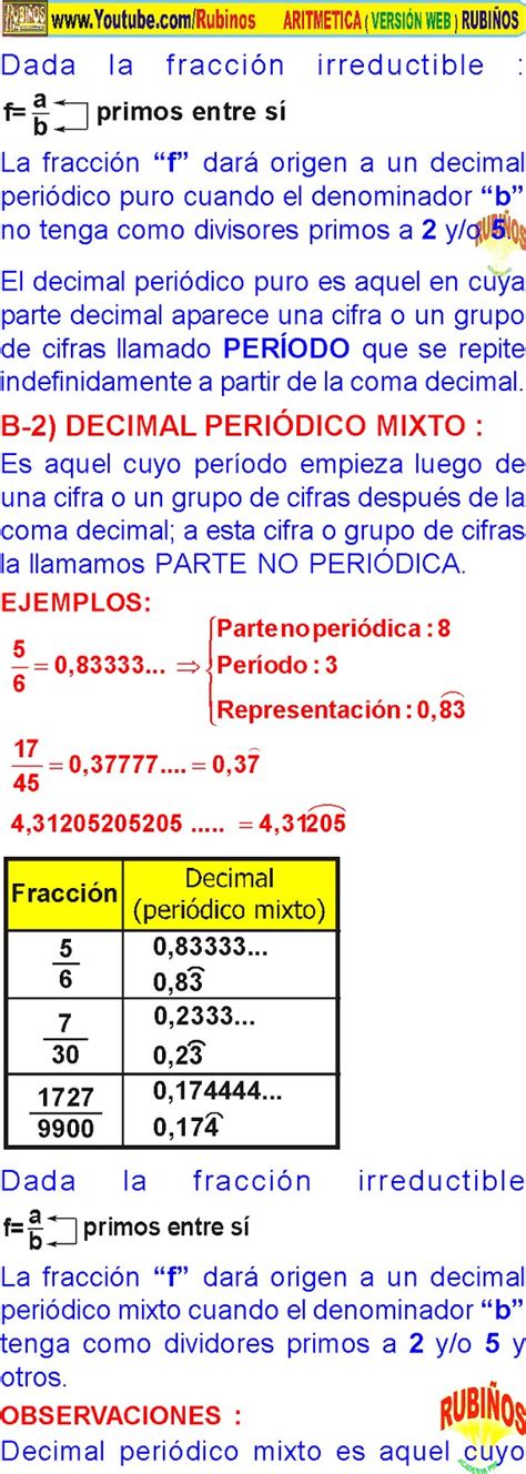 ClasificaciÓn De Los NÚmeros Decimales Ejemplos